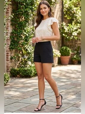 Saks Fifth Avenue Black Waistband Shorts